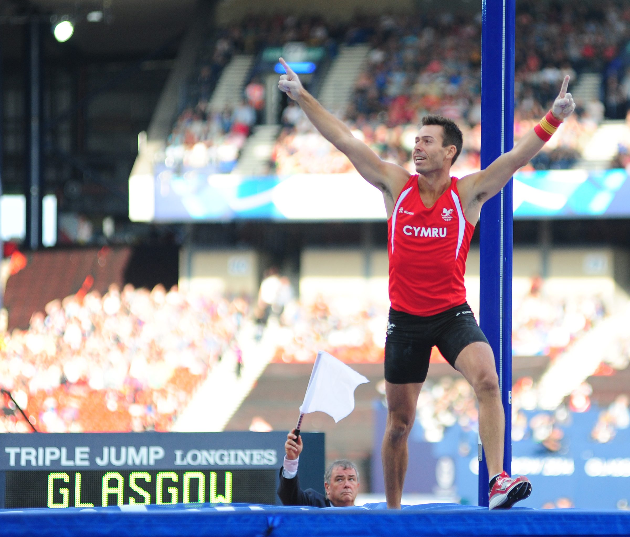 Paul celebrating at the Glasgow 2014 Commonwealth Games